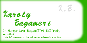 karoly bagameri business card